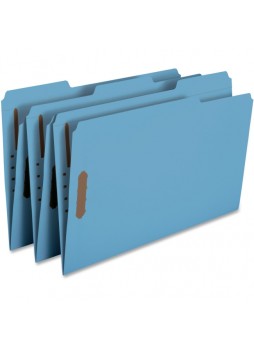 Smead Blue Colored Fastener File Folders with Reinforced Tabs, Legal size, 0.75" expansion, 1/3 tab cut, Box of 50